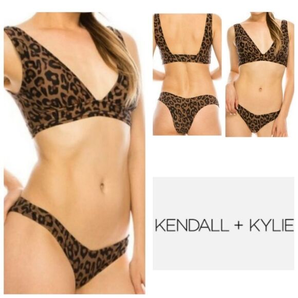 Kendall & Klyie Animal Plunge Two-piece Bikini Set - Picture 1 of 16